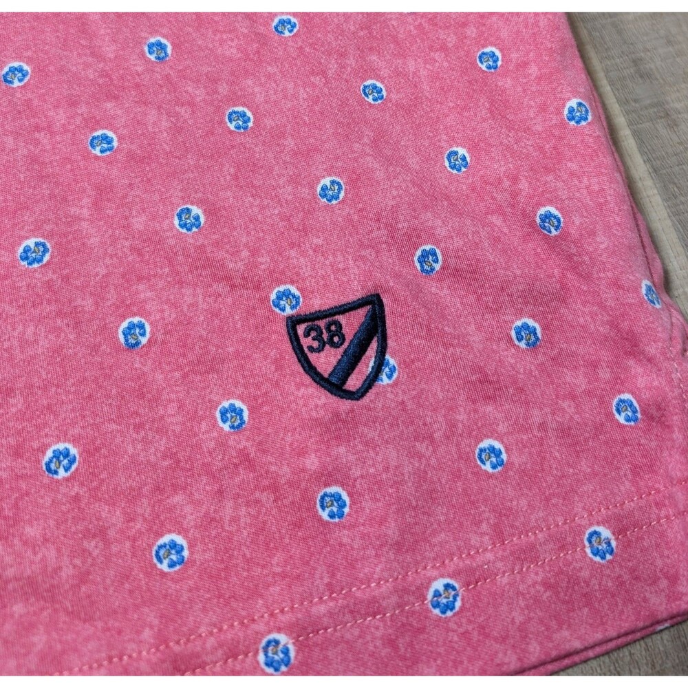 Cremieux Size XXL Polo Shirt Supima Cotton Pink Fiesta Dots Casual Golf Preppy - Picture 5 of 8